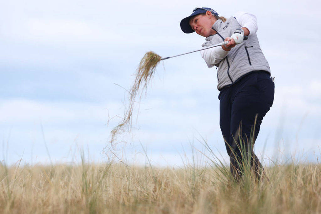 Ashleigh Buhai plays out of the rough at Muirfield